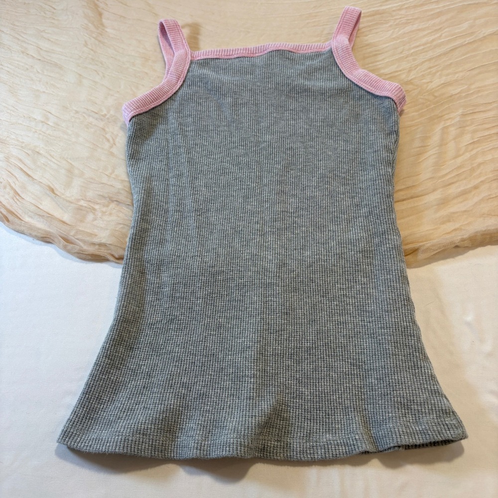 Joe Boxer Womens Gray Pink Waffle Knit Bejeweled PJ Tank Size M - Picture 9 of 9